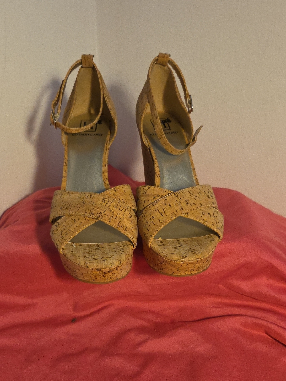 EUC Heather's Closet "The Randi" Cork Platform Sandals